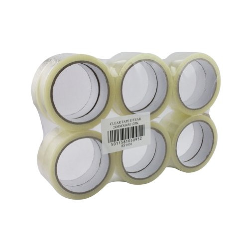WX27017 | This sticky tape is a versatile and effective adhesive tape for a variety of situations, supplied on long 66 metre rolls. This tape is made of polypropylene plastic that's strong in use, but easy to tear so you can rip off as much tape as necessary. The self-adhesive backing ensures it can be tightly sealed to cardboard, paper and other materials - ideal for securing packages, sealing boxes and repairing tears in paper.