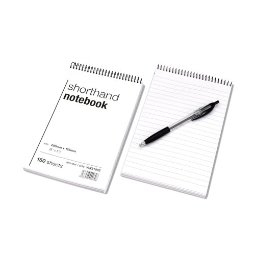 Spiral Shorthand Notebook 150 Leaf (Pack of 10) WX31002 -  - WX31002 - McArdle Computer and Office Supplies