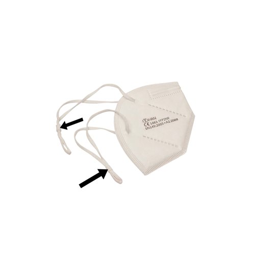 FFP2 Face Mask Non Valved White (Pack of 10) FMFFP2 -  - WX63200 - McArdle Computer and Office Supplies