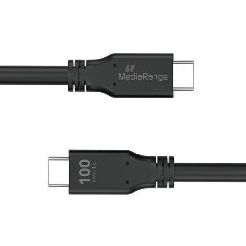 Mediarange USB Type-C Charge And Sync Cable With E-Mark Chip USB 3.2 Gen 1X2 3m Black MRCS218