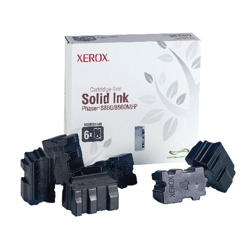 Xerox Black Phaser 8860/8860MFP Solid Ink Stick (Pack of 6) 108R00749
