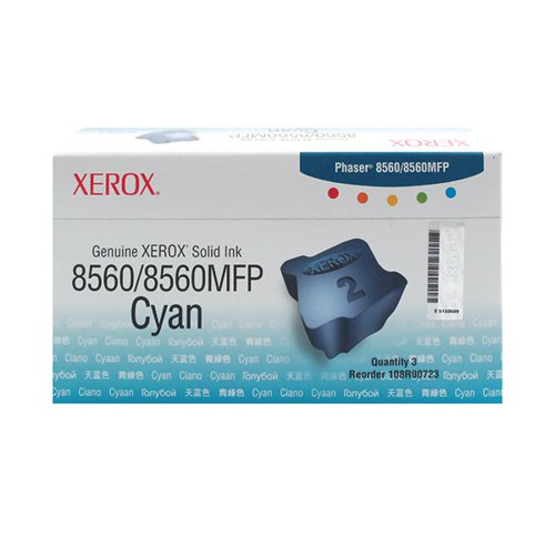 Xerox Phaser 8560 Cyan Solid Ink Stick (Pack of 3) 108R00723