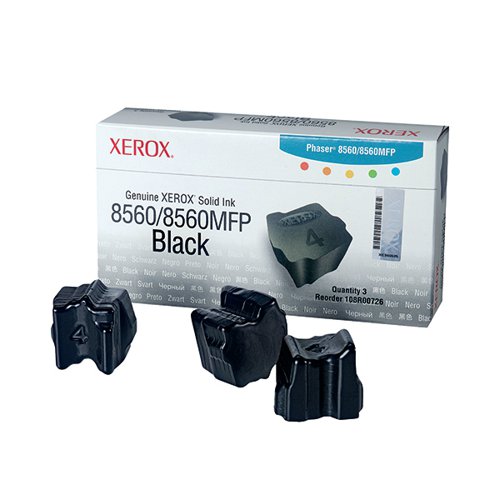 Xerox Phaser 8560 Black Solid Ink Stick (Pack of 3) 108R00726 XR8R00726 Buy online at Office 5Star or contact us Tel 01594 810081 for assistance