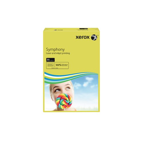 Looking to add some colour to your life? Xerox A4 Symphony dark yellow paper helps your documents stand out from the pack.  Created according to the exacting standards applied to all Xerox products, it has the same smooth surface, printability and excellent opacity we have come to expect.  Designed for high speed, high volume printing and compatible with all laser, inkjet and copier printers, this 80gsm paper is nothing less than the very best.