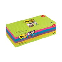 Post-it Super Sticky XL Notes Rainbow 100 x 100mm 90 sheets Pack of 12 675-SSUC-P8+4