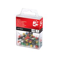 5 Star Office Map Pins 5mm Head Assorted (Pack of 100)