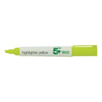 5 Star Eco Highlighter Chisel Tip 1-5mm Line Yellow (Pack of 10)