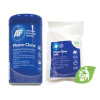 AF Phone-Clene Telephone Wipes Tub (Pack of 100) FOC Phone-Clene Refill