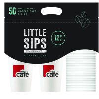 MyCafe Cups Caddy 12oz Cups and Lids (Pack of 50) HVDWCP12MC