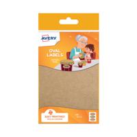 Avery Oval Kraft Labels Brown (Pack of 18) OVKR18.UK
