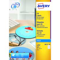 Avery Full Face Inkjet White CD Labels 2 Per Sheet (Pack of 50) J8676-25