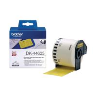 Brother Continuous Paper Label Roll with Removable Adhesive 62mm x 30.48m Black on Yellow DK44605