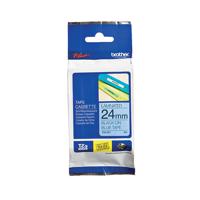 Brother P-Touch TZe Laminated Tape Cassette 24mm x 8m Black on Blue Tape TZE551