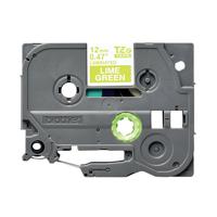 Brother P-Touch TZe Laminated Tape Cassette 12mm x 5m White on Lime Green TZEMQG35