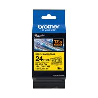 Brother P-Touch TZe Self-Laminating Tape Cassette 24mm x 8m Black on Yellow Tape TZE-SL651