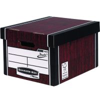 Fellowes Bankers Box Tall Storage Box Woodgrain Pack of 12 Buy 2 Get FOC Iderama Binders BB810563