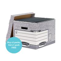 Fellowes Bankers Box System Storage Box Grey (Pack of 10) 3 FOR 2