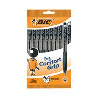 Bic BU3 Grip Retractable Ballpoint Pen (Pack of 10) Black 996727
