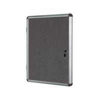 Bi-Office Enclore Felt Lockable Glazed Case Aluminium Frame Grey Felt 1160x35x981mm VT640103150