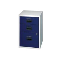 Bisley 3 Drawer Home Filing Cabinet 413x400x672mm Grey/Blue PFA3-8748