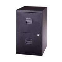 Bisley 2 Drawer Home Filing Cabinet A4 413x400x672mm Black PFA2-03
