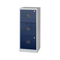 Bisley 3 Drawer Home Filing Cabinet A4 413x400x1015mm Grey/Blue BY78727