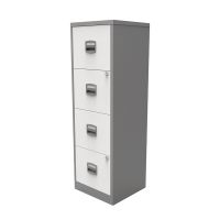 Bisley A4 Homefiler 4 Drawer Silver White BY78733