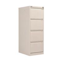 Bisley 4 Drawer Filing Cabinet Lockable 470x622x1321mm Chalk BS4E/CHK