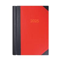 Collins A4 Desk Diary 2 Pages Per Day Black/Red 2025 4225