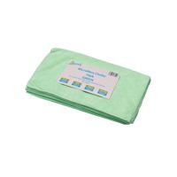 2Work Green 400x400mm Microfibre Cloth (Pack of 10) 101161GN