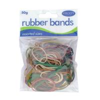 County Rubber Bands Coloured 50gm (Pack of 12) C225