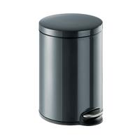 Durable Powder Coated Metal Pedal Bin Round 20 Litre Charcoal 341258