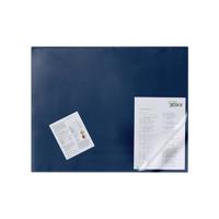 Durable Desk Mat with Clear Overlay 650x520mm Dark Blue 720307