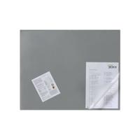Durable Desk Mat with Transparent Overlay 650 x 520mm Grey 720310