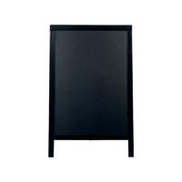 Securit Duplo Pavement Chalkboard with Lacquered Black Pinewood Frame 850x545x440mm SBD-BL-85