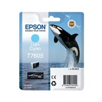 Epson T7605 Ink Cartridge Ultra Chrome HD Killer Whale Light Cyan C13T76054010