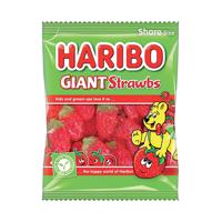 Haribo Giant Strawbs Sweets Share Size Bag 160g (Pack of 12) 095730