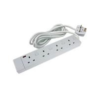 CED 4-Way Extension Lead White CEDTS4213IS