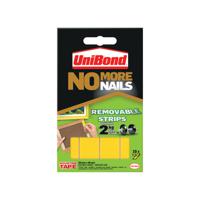 No More Nails Removable Adhesive Strips 20x40mm Yellow (Pack of 10) 781739