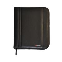 Monolith Leather Look Zipped Ring Binder PU A4 Black 2754