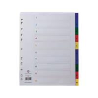 Concord Index 1-10 A4 Extra Wide Polypropylene Multicoloured 67199