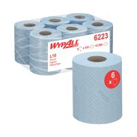 WypAll L10 Food and Hygiene Centrefeed Paper Rolls 1 Ply Blue (Pack of 6) 6223
