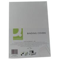Q-Connect A4 White Leathergrain Comb Binder Cover (Pack of 100) KF00502
