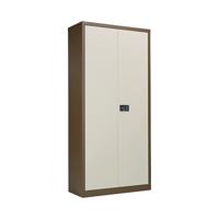 Jemini 2 Door Storage Cupboard Metal 950x420x1960mm Coffee/Cream KF08502