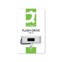 Q-Connect USB 3.0 Slider 32GB Flash Drive Silver/Black KF16370