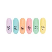Q-Connect Fun Mini Highlighter Pens Pastel Assorted (Pack of 6) KF17419