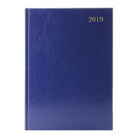 A4 2 Pages Per Day 2019 Blue Desk Diary KF2A4BU19