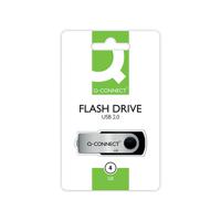 Q-Connect Silver/Black USB 2.0 Swivel 4Gb Flash Drive KF41511