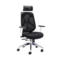 First Stealth Operator Chair Headrest Adjustable Arms 660x660x1140-1240mm Black/White KF70060