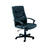Jemini Hudson High Back Executive Chair 650x720x1050-1146mm Leather Look Black KF72232
